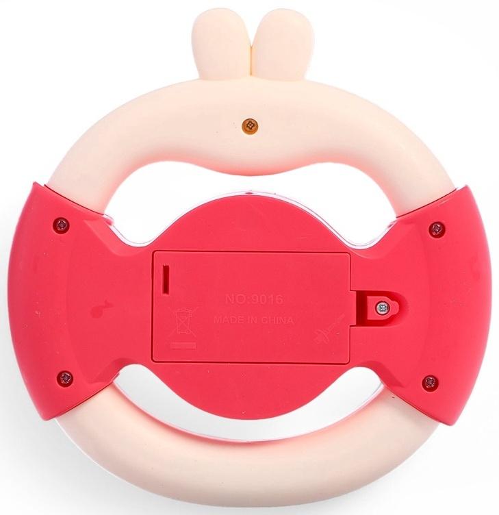 Музыкальный руль «Малыш зайчик», звуковые и световые эффекты, розовый