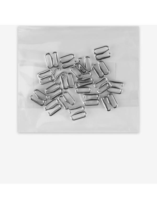Крючок для бретелей, металлический, 8 мм, набор 20 шт., цвет серебряный