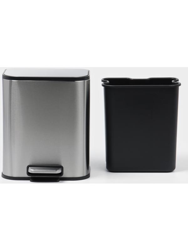 Ведро мусорное с педалью Stölz, 5 л, нержавеющая сталь, хром матовый