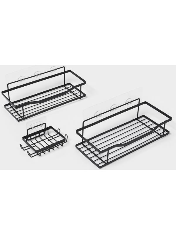 Полки для ванной Stölz, 2 шт., мыльница, чёрные
