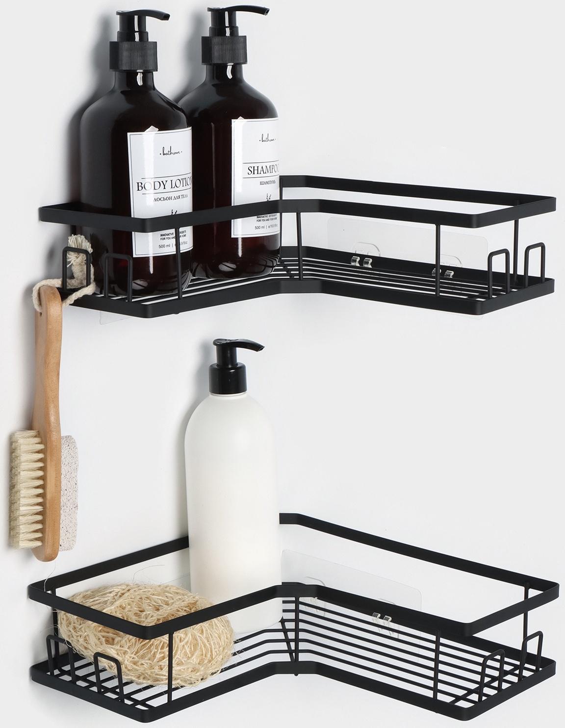 Полки для ванной Stölz, угловые, 2 шт., чёрные