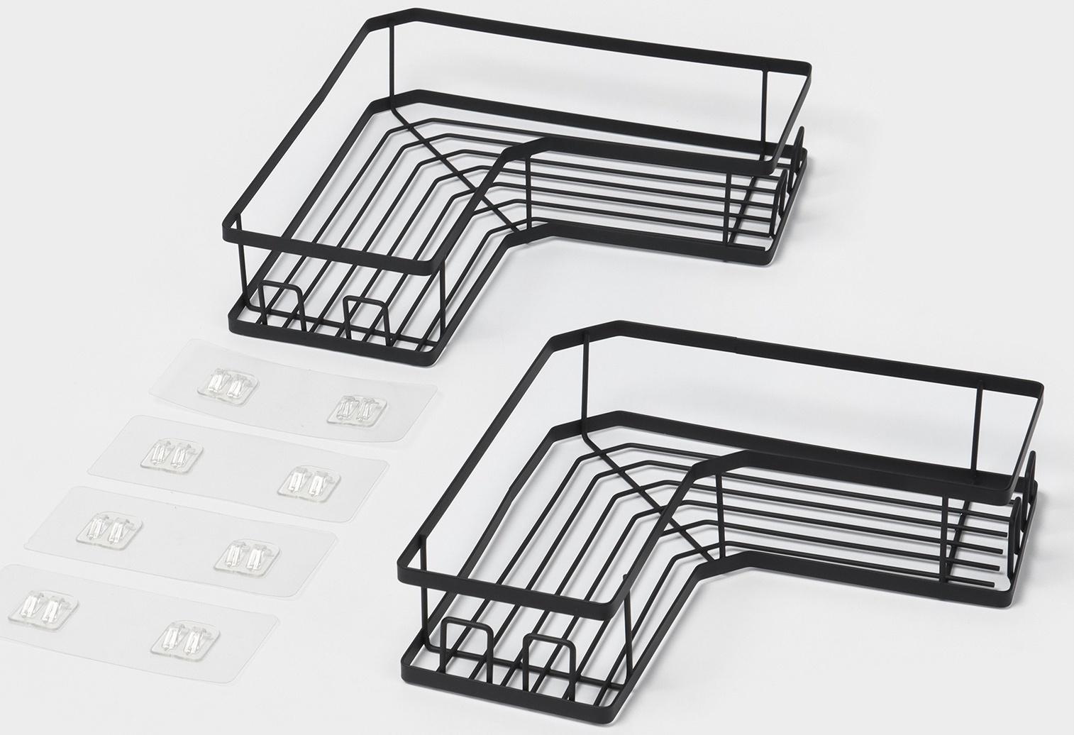 Полки для ванной Stölz, угловые, 2 шт., чёрные