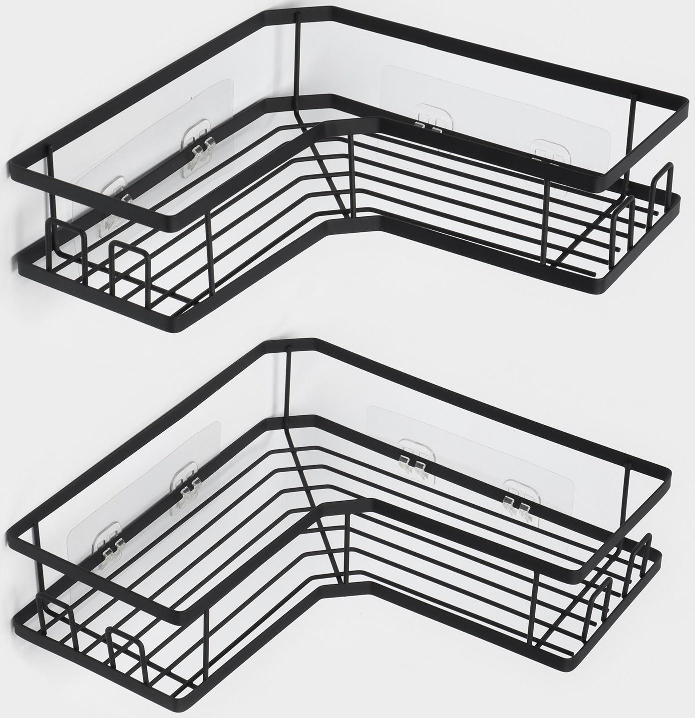 Полки для ванной Stölz, угловые, 2 шт., чёрные