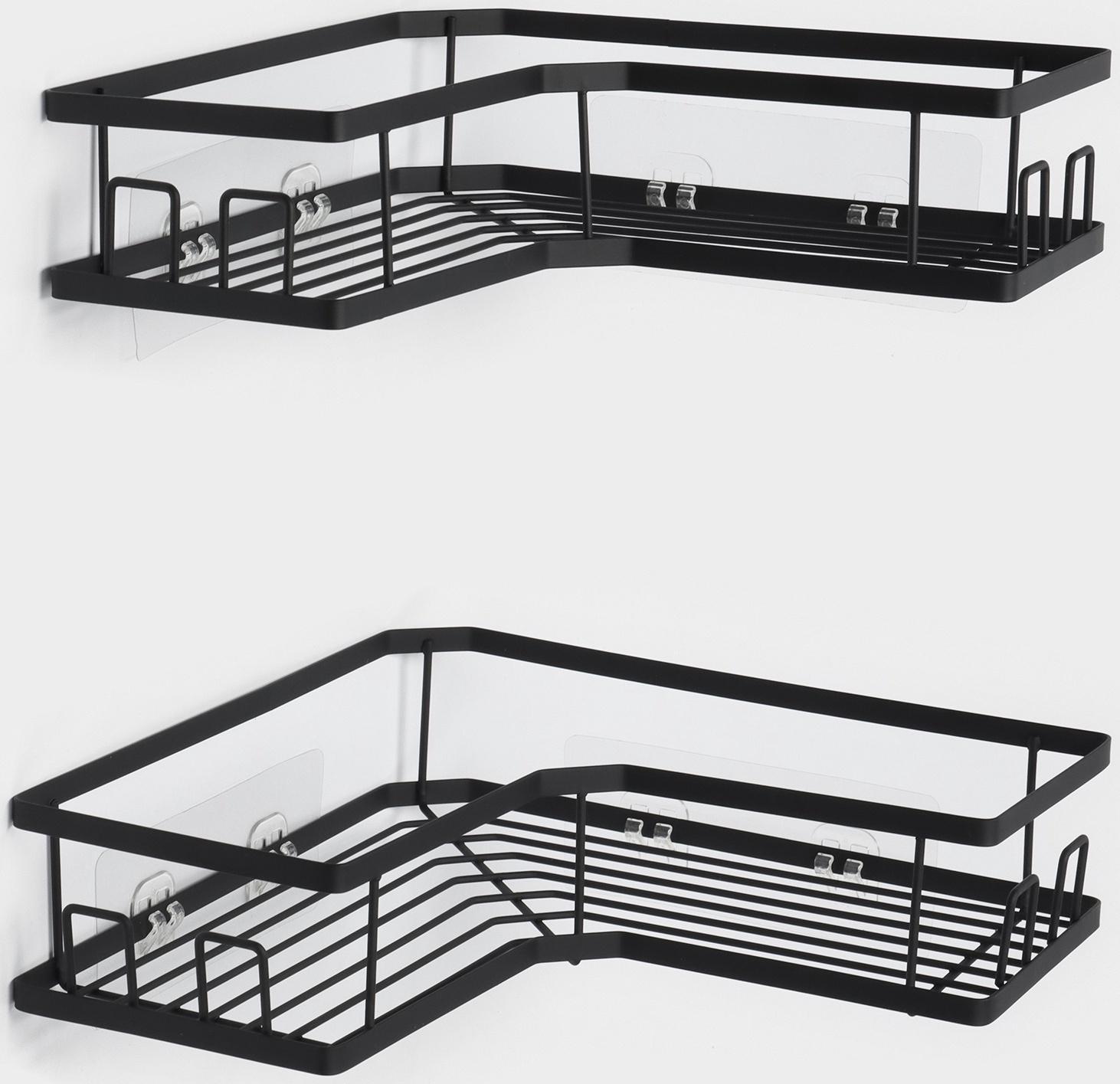 Полки для ванной Stölz, угловые, 2 шт., чёрные