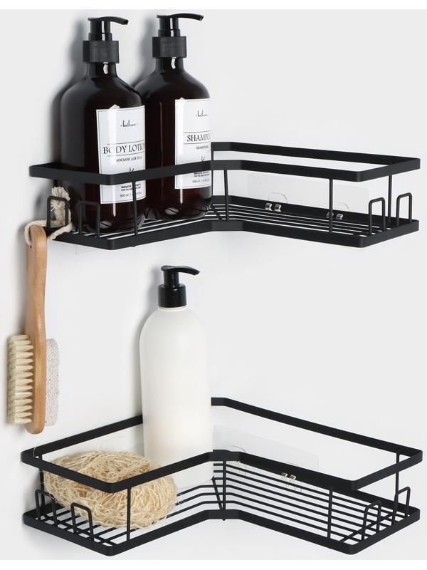 Полки для ванной Stölz, угловые, 2 шт., чёрные