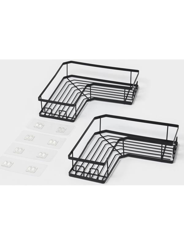 Полки для ванной Stölz, угловые, 2 шт., чёрные