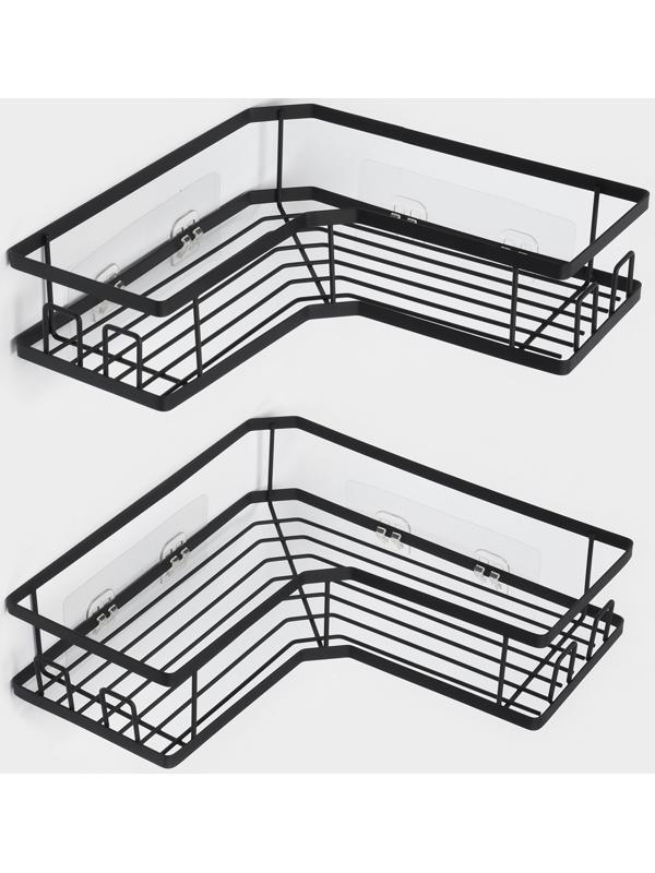 Полки для ванной Stölz, угловые, 2 шт., чёрные