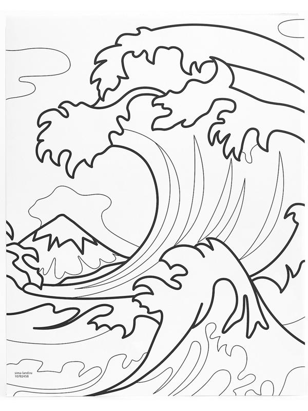 Ковровая вышивка на подрамнике «Волна», набор для творчества