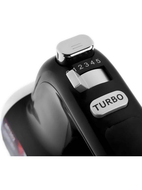 Миксер BRAYER 1302BR, ручной, 800 Вт, 5 скоростей, 2 насадки, чёрно-серый