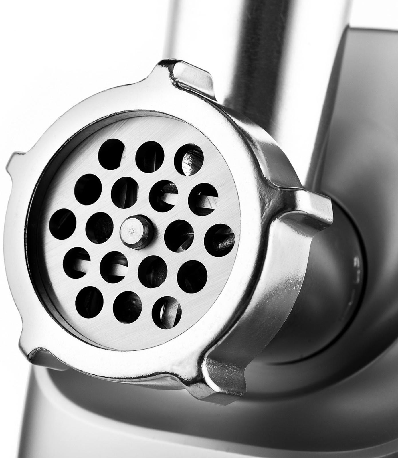 Мясорубка BRAYER 1608BR, электрическая, 2000 Вт, реверс, 3 диска, 4 насадки, 2 кг/мин