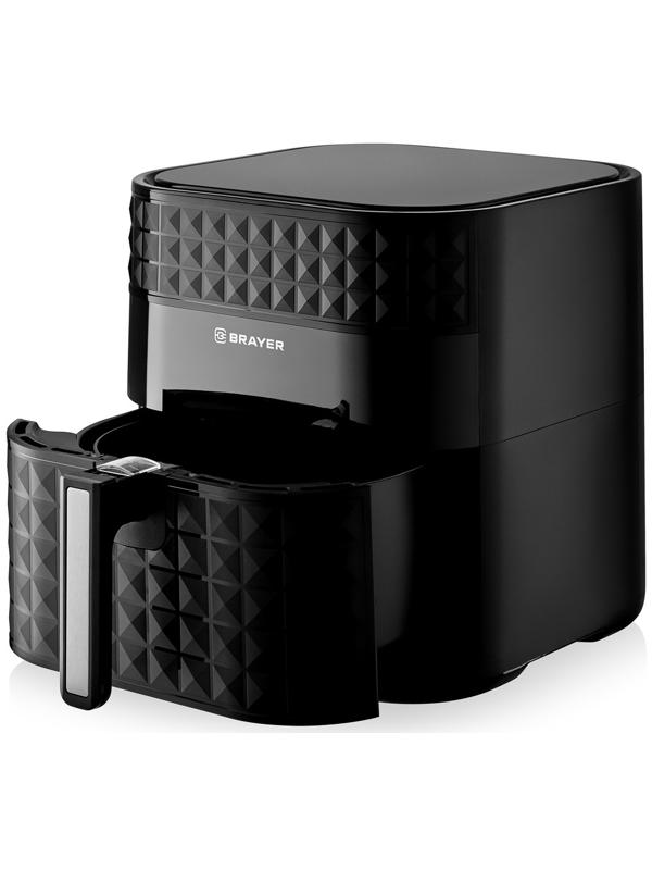 Аэрогриль BRAYER 2035BR, 1800 Вт, 6 литров, 7 программ, 80-200°С, таймер, сенсорный, чёрный