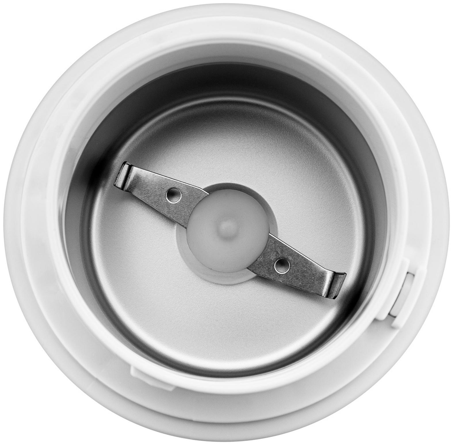 Кофемолка BRAYER 1188BR, электрическая, ножевая, 150 Вт, 60 грамм, белая