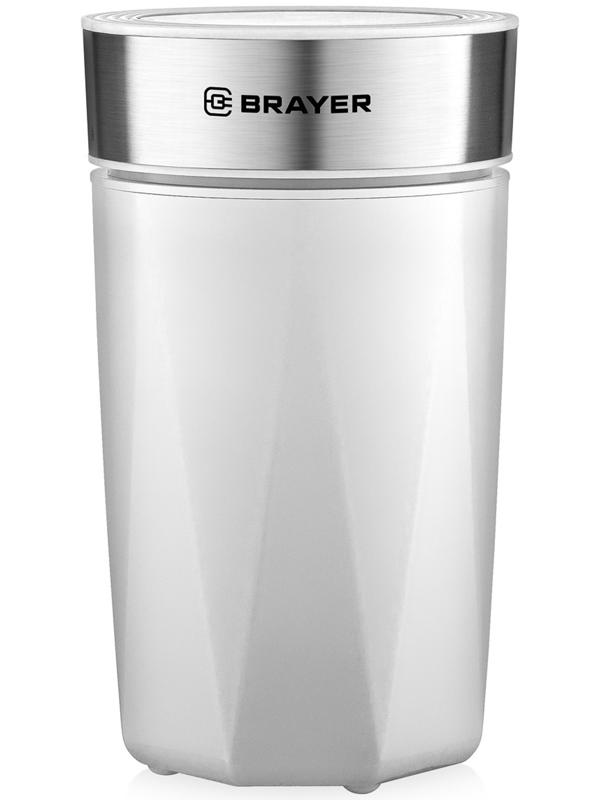Кофемолка BRAYER 1188BR, электрическая, ножевая, 150 Вт, 60 грамм, белая