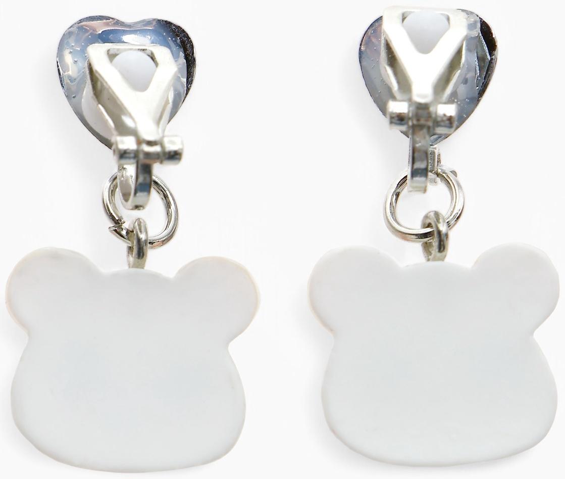 Серьги-клипсы детские «Выбражулька» панда с сердцем кристалл, цветные