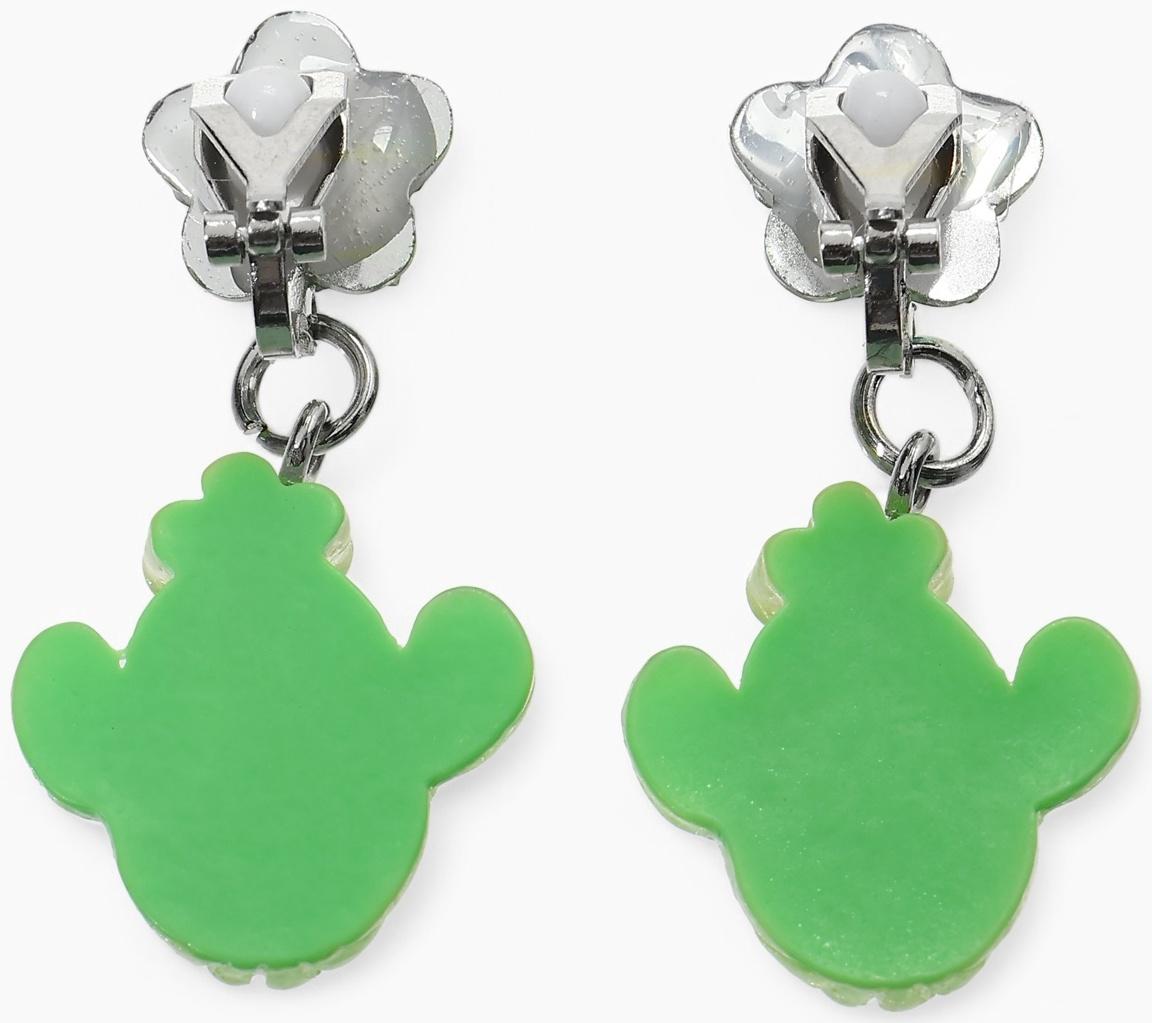 Серьги-клипсы детские «Выбражулька» кактус с звездой кристалл, зелёные