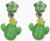 Серьги-клипсы детские «Выбражулька» кактус с звездой кристалл, зелёные
