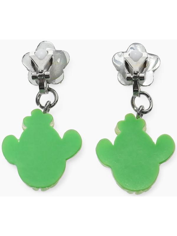 Серьги-клипсы детские «Выбражулька» кактус с звездой кристалл, зелёные