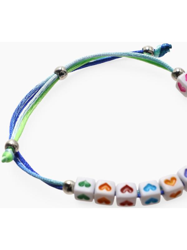 Браслет детский «Выбражулька» на затяжке, панда с бусинами, цветной