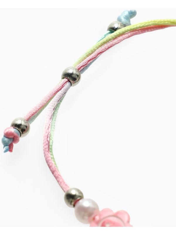 Браслет детский «Выбражулька» на затяжке, лиса с бусинами смайлы, цветной