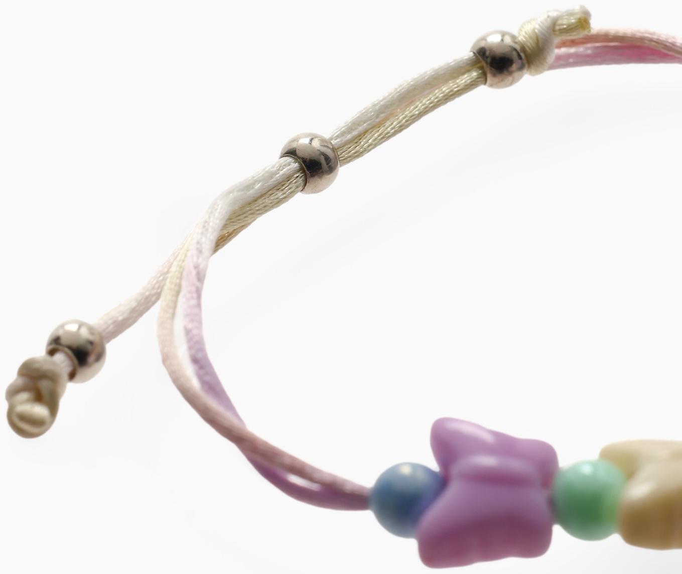 Браслет детский «Выбражулька» на затяжке,, цветок с бусинами бабочки, цветной