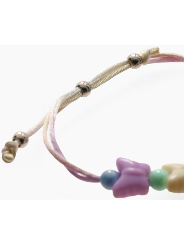 Браслет детский «Выбражулька» на затяжке,, цветок с бусинами бабочки, цветной