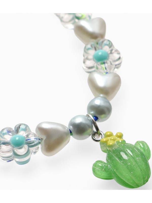 Браслет детский «Выбражулька» на затяжке, кактус с бусинами цветы, цветной
