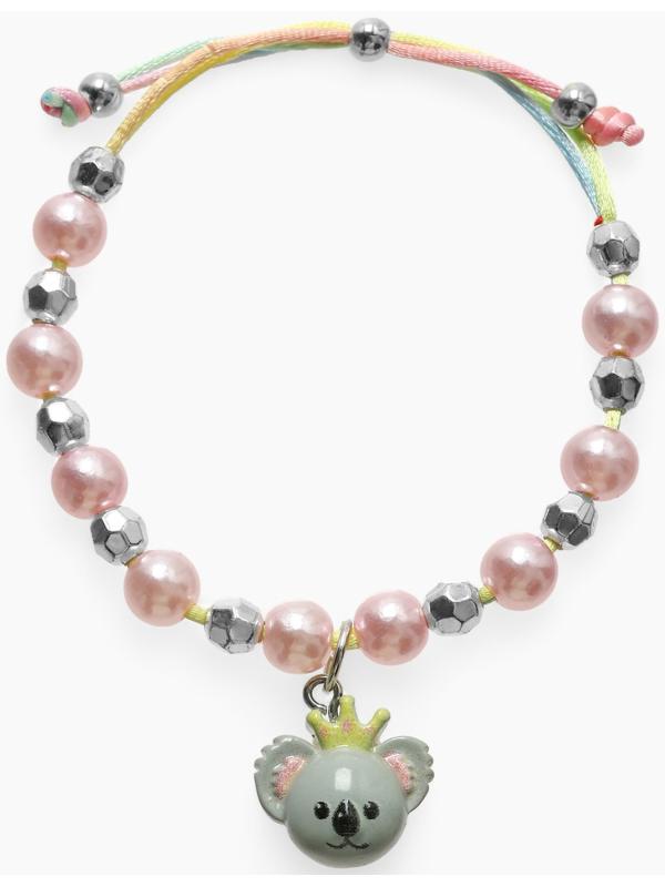 Браслет детский «Выбражулька» на затяжке, коала с бусинами, цветной