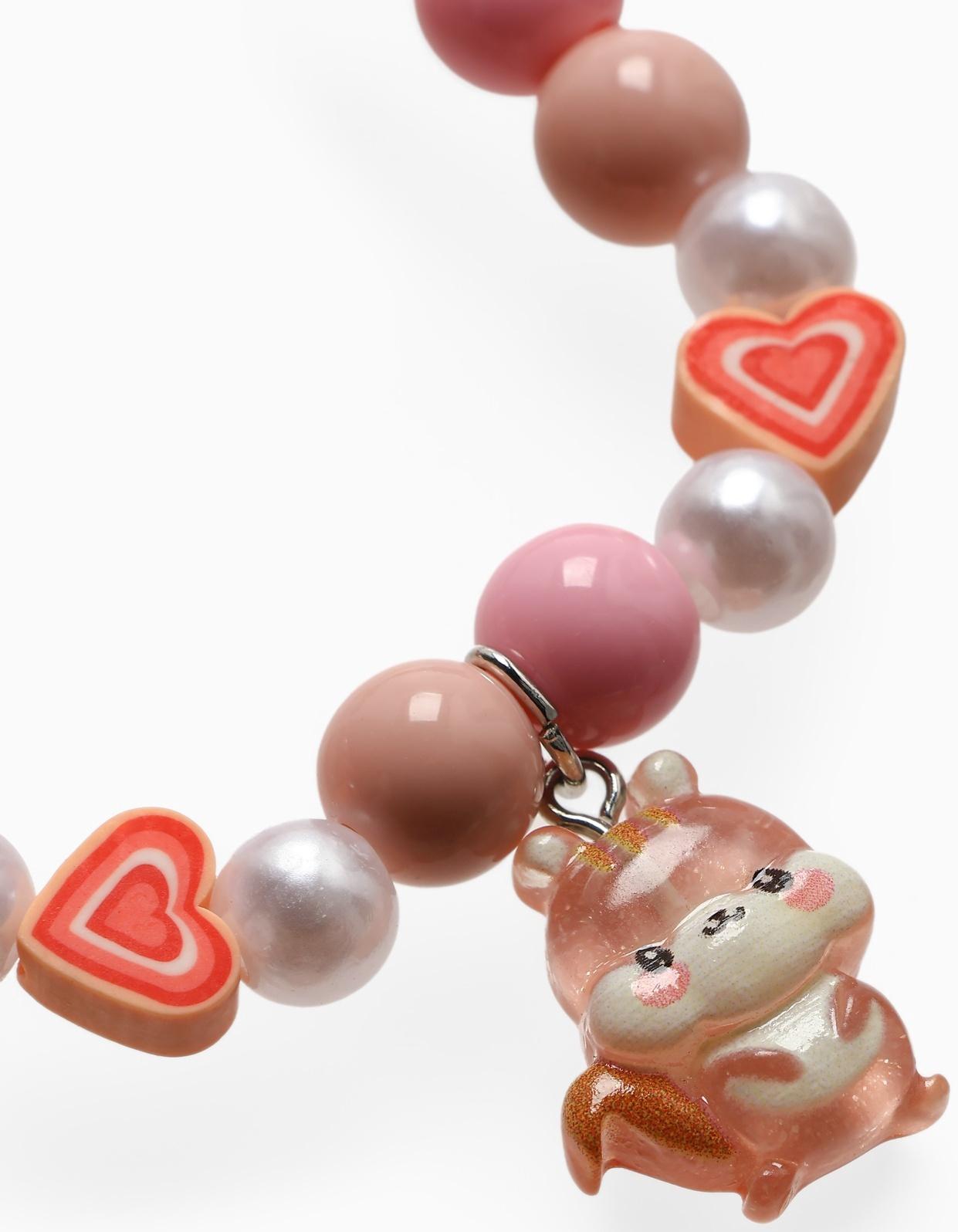 Браслет детский «Выбражулька» фимо с бусинами, белочка с бусинами, цветной