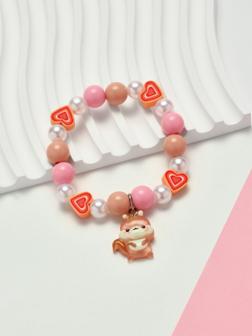 Браслет детский «Выбражулька» фимо с бусинами, белочка с бусинами, цветной