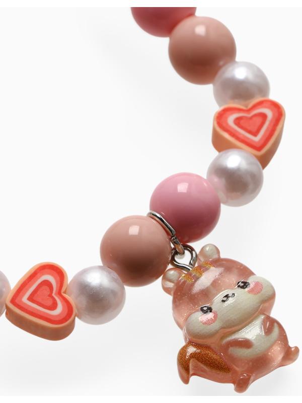 Браслет детский «Выбражулька» фимо с бусинами, белочка с бусинами, цветной