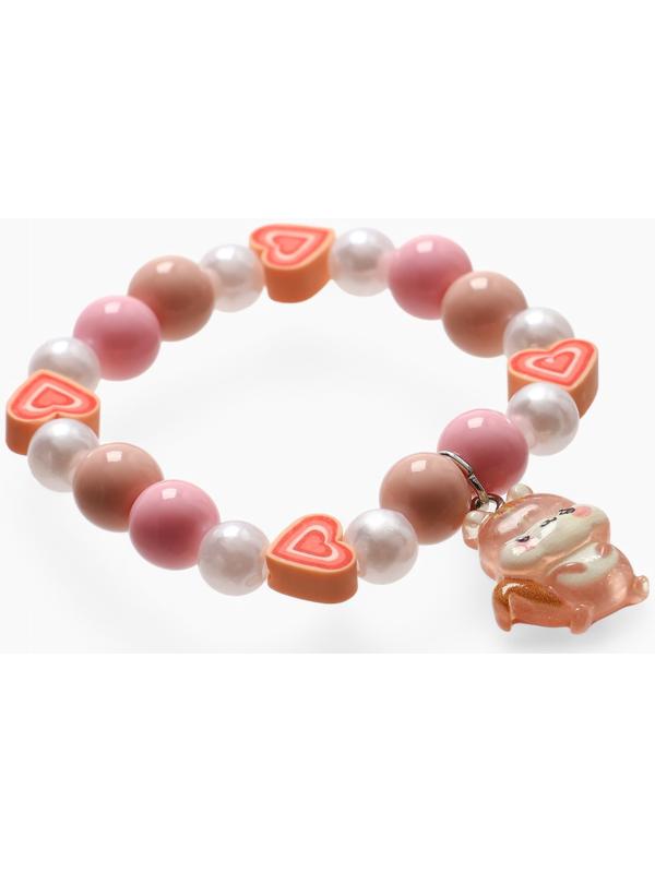 Браслет детский «Выбражулька» фимо с бусинами, белочка с бусинами, цветной