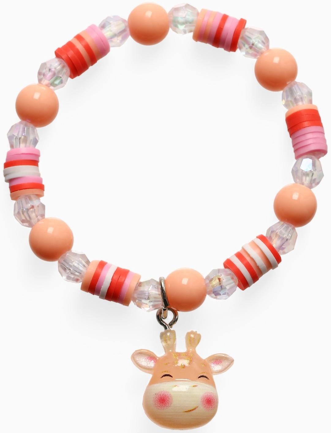 Браслет детский «Выбражулька» фимо с бусинами, жираф с бусинами, цветной