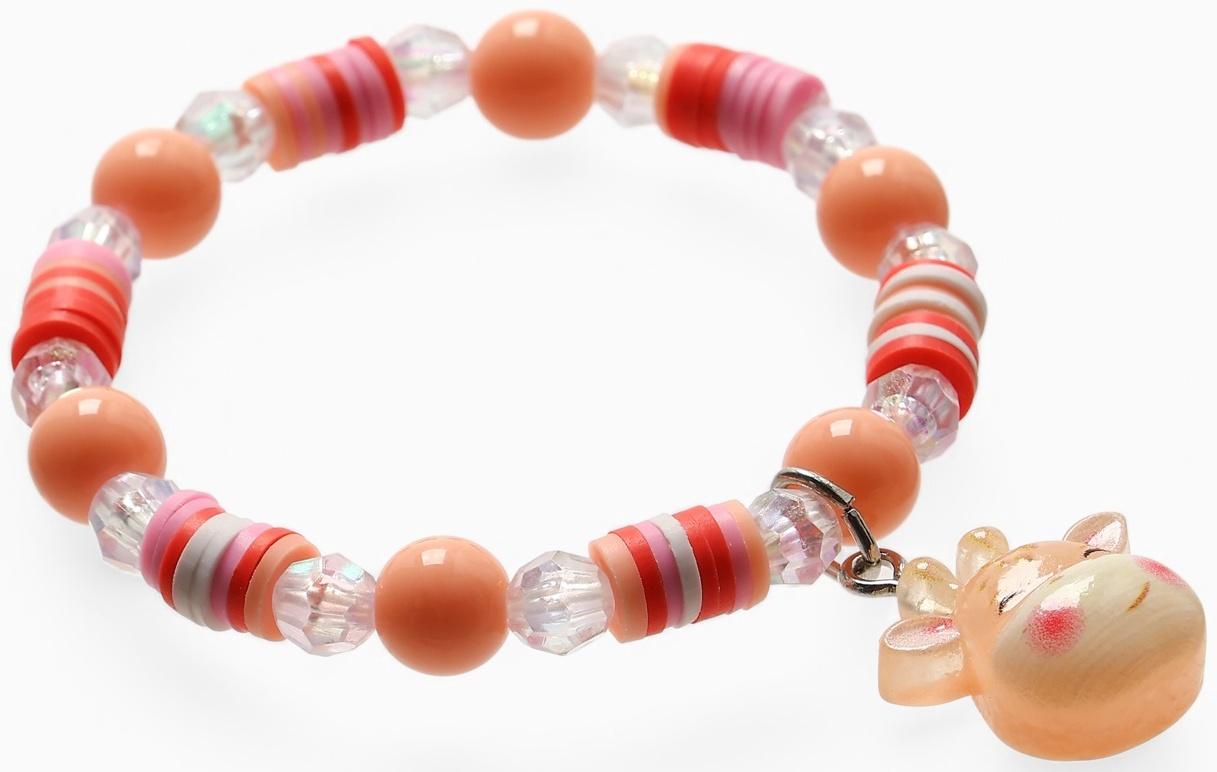 Браслет детский «Выбражулька» фимо с бусинами, жираф с бусинами, цветной