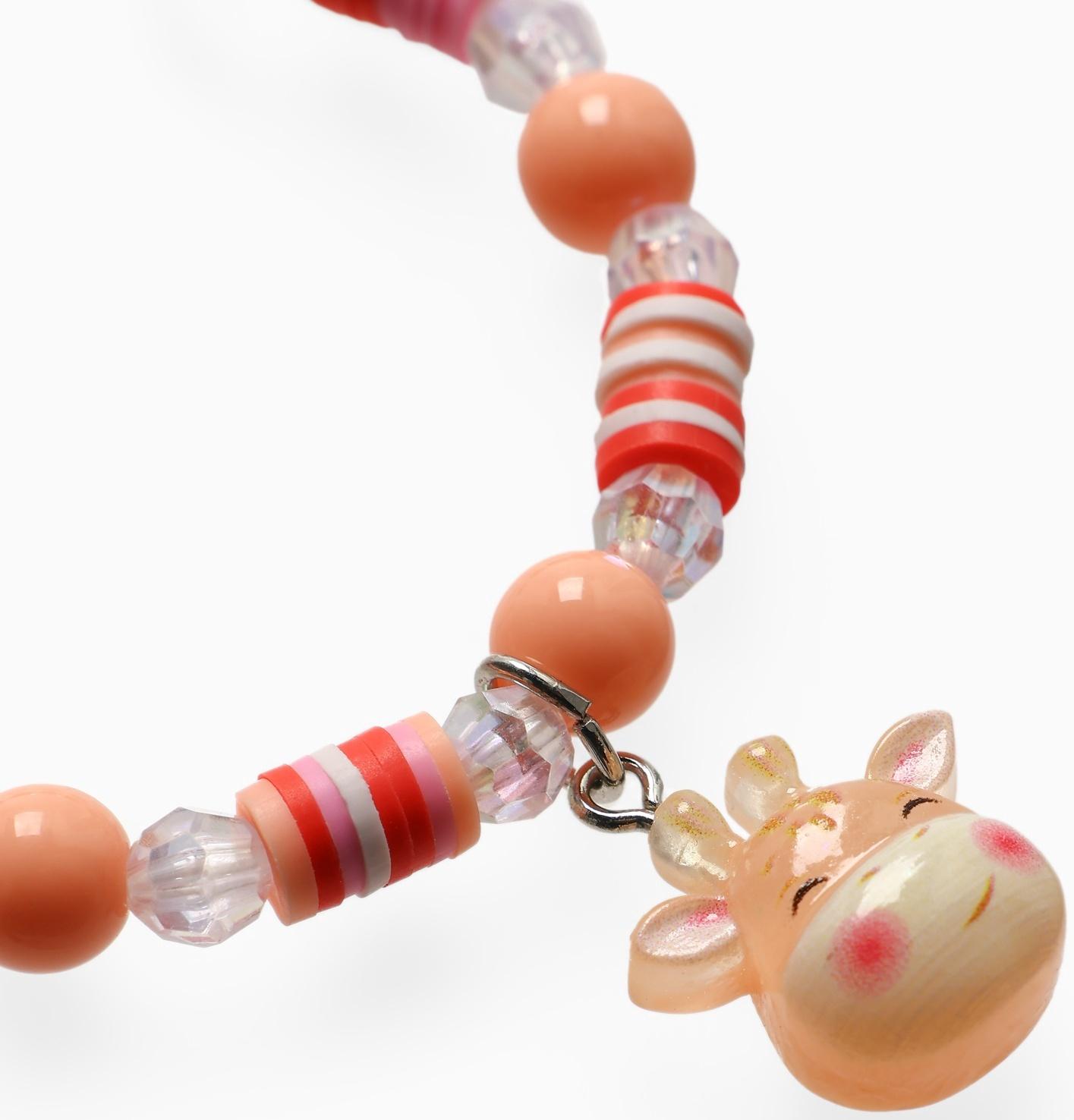 Браслет детский «Выбражулька» фимо с бусинами, жираф с бусинами, цветной