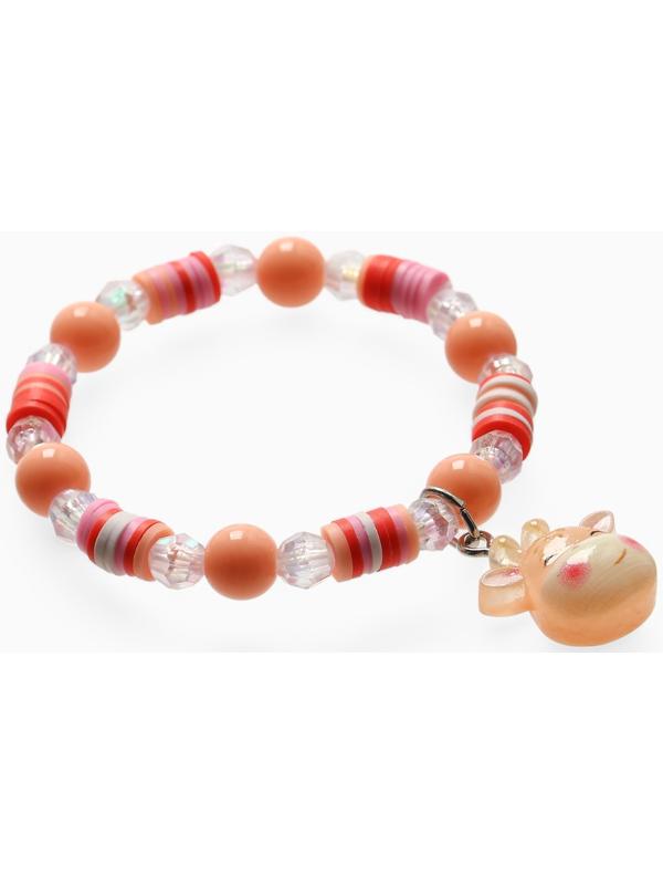 Браслет детский «Выбражулька» фимо с бусинами, жираф с бусинами, цветной