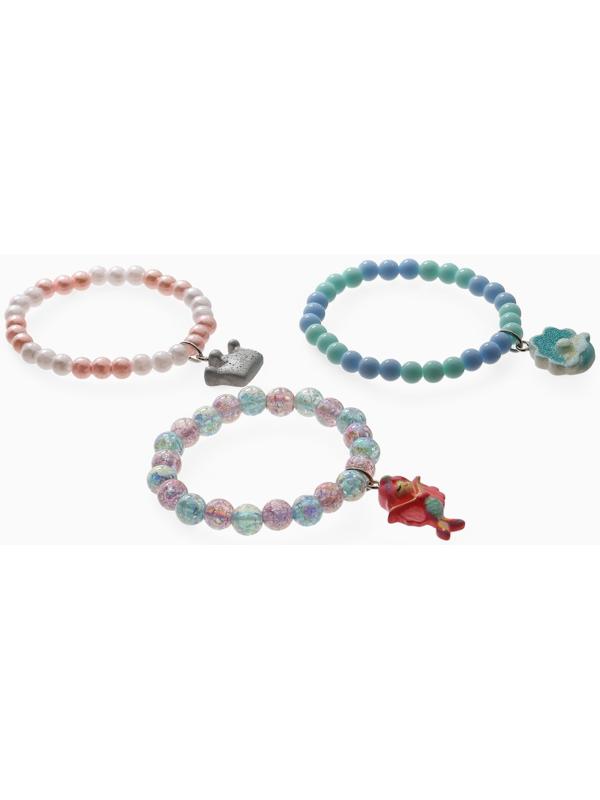 Браслет детский «Выбражулька», 3 шт. сияние, русалка, корона, ракушка, цветной