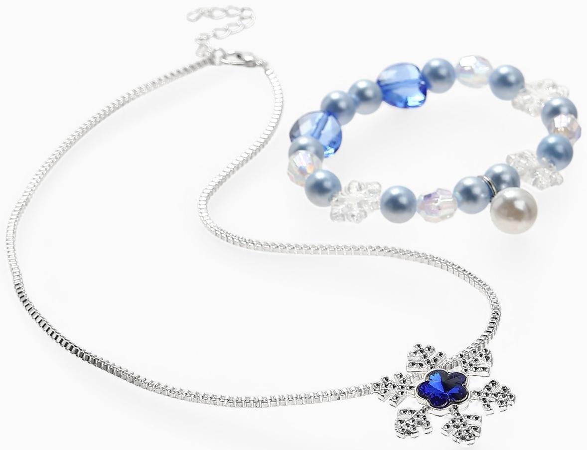 Набор детский Выбражулька «Зимняя принцесса», 2 предмета: кулон, браслет, бело-голубой