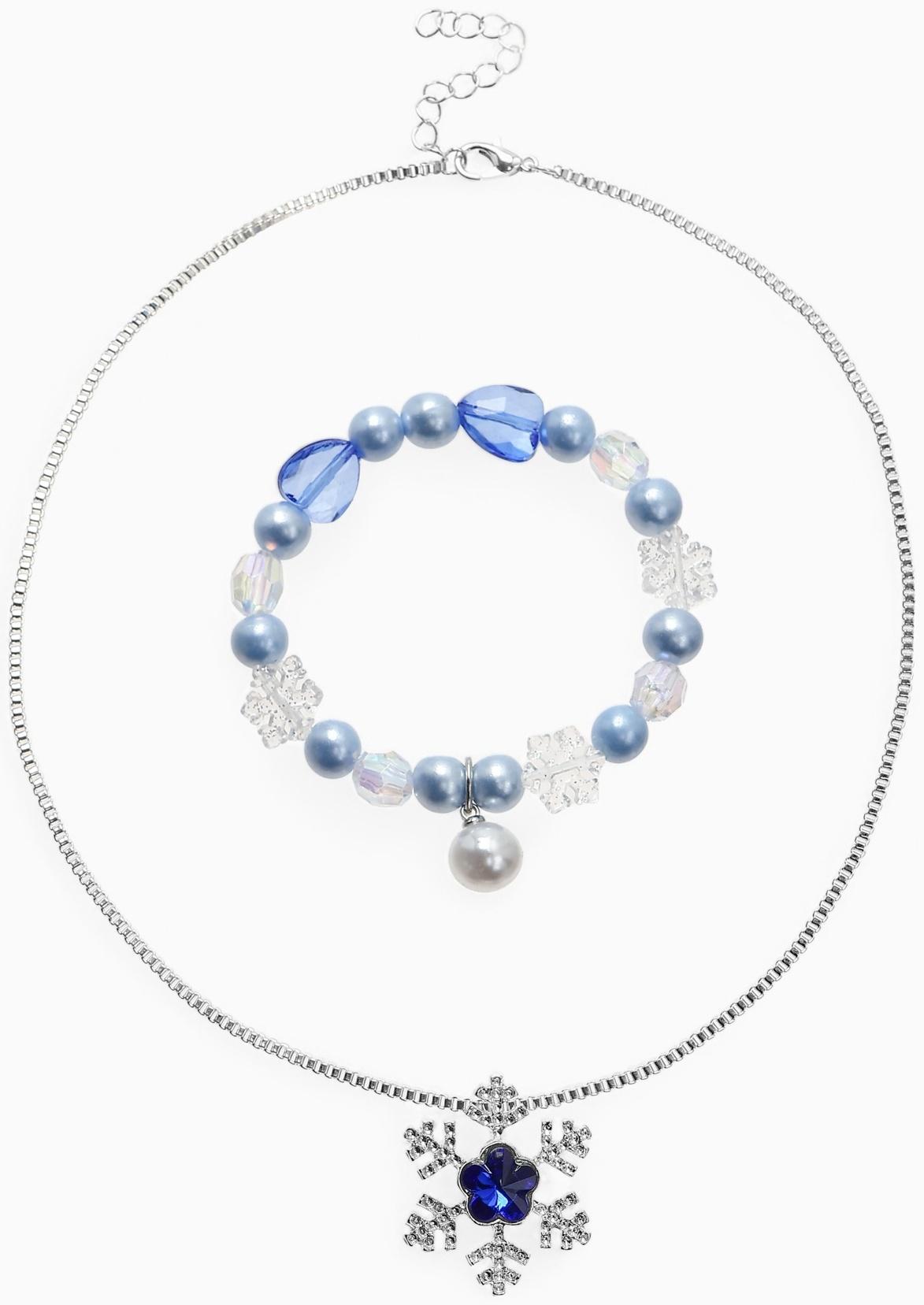 Набор детский Выбражулька «Зимняя принцесса», 2 предмета: кулон, браслет, бело-голубой