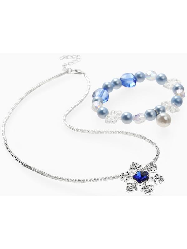 Набор детский Выбражулька «Зимняя принцесса», 2 предмета: кулон, браслет, бело-голубой