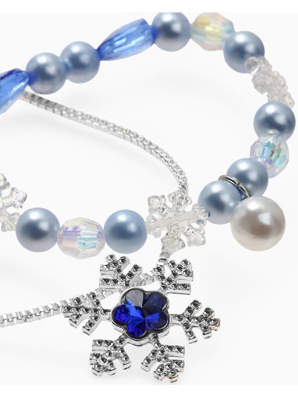 Набор детский Выбражулька «Зимняя принцесса», 2 предмета: кулон, браслет, бело-голубой