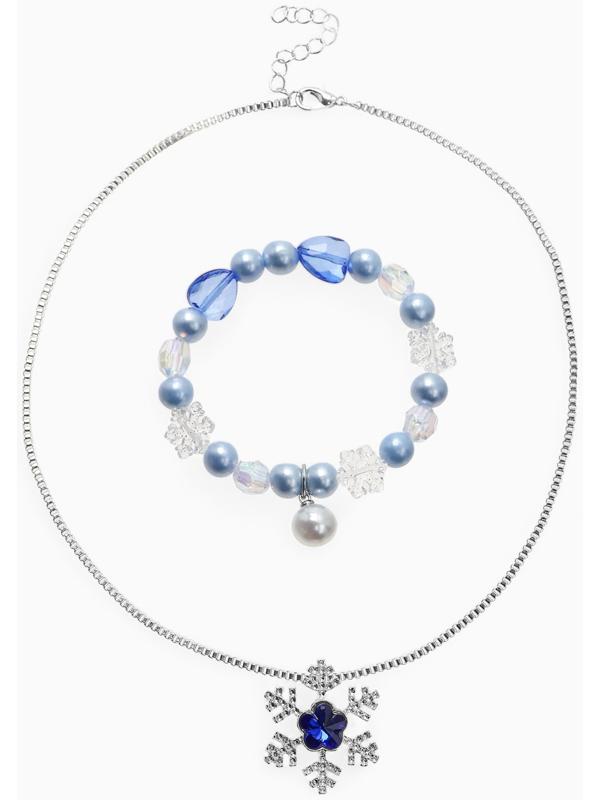 Набор детский Выбражулька «Зимняя принцесса», 2 предмета: кулон, браслет, бело-голубой