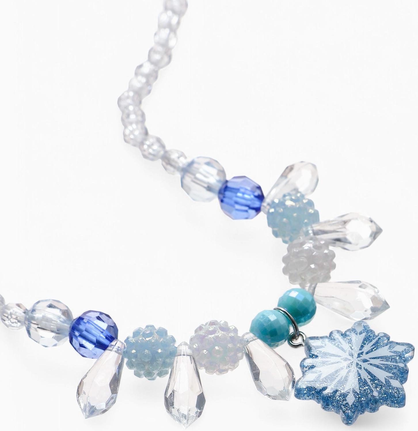 Набор детский Выбражулька «Снежинка», 2 предмета: кулон, браслет, бело-голубой