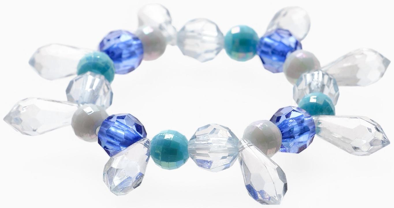 Набор детский Выбражулька «Снежинка», 2 предмета: кулон, браслет, бело-голубой