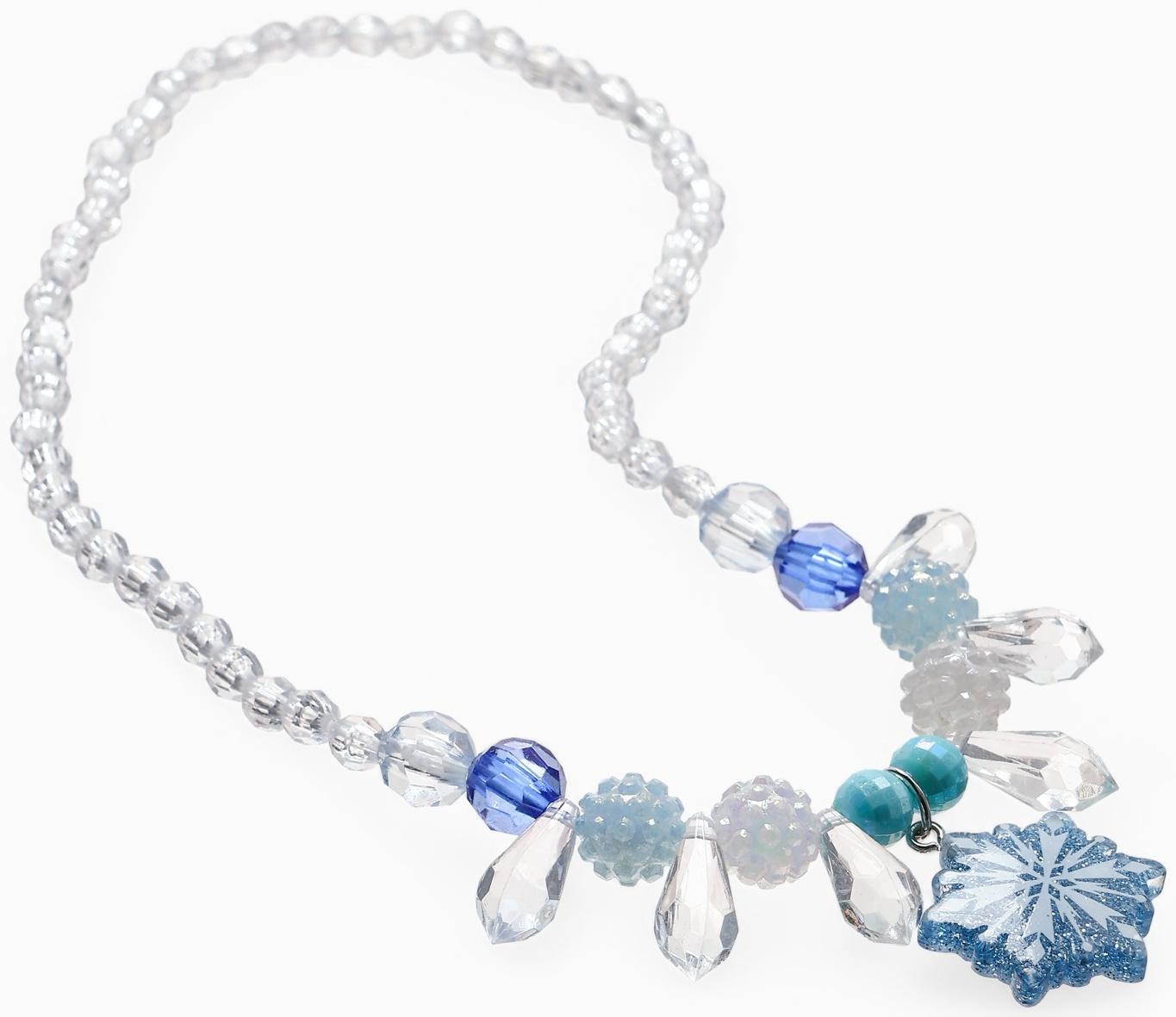 Набор детский Выбражулька «Снежинка», 2 предмета: кулон, браслет, бело-голубой