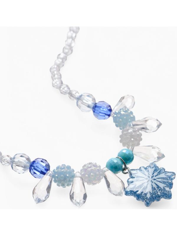 Набор детский Выбражулька «Снежинка», 2 предмета: кулон, браслет, бело-голубой