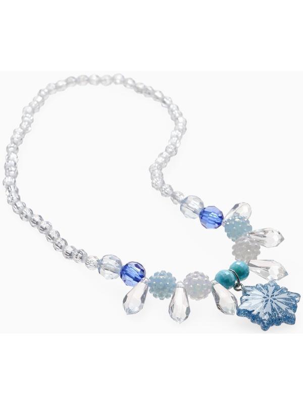 Набор детский Выбражулька «Снежинка», 2 предмета: кулон, браслет, бело-голубой