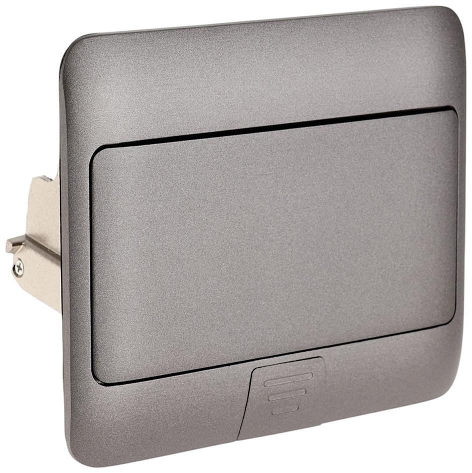 Розетка выдвижная, 16 А, двухместная, серая