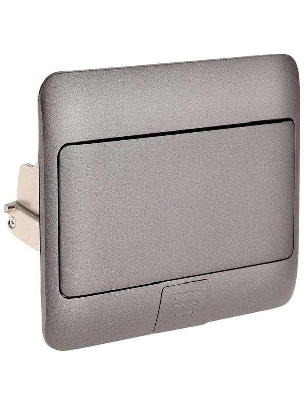 Розетка выдвижная, 16 А, двухместная, серая