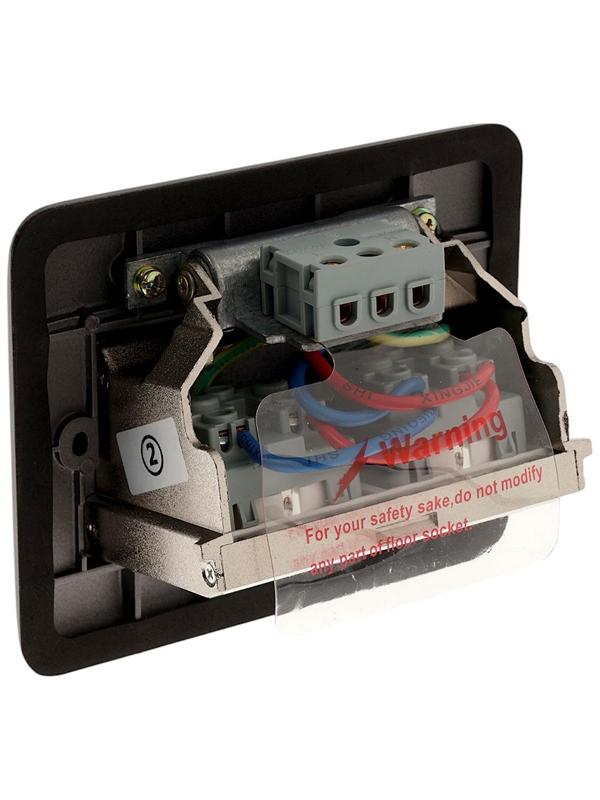 Розетка выдвижная, 16 А, двухместная, серая