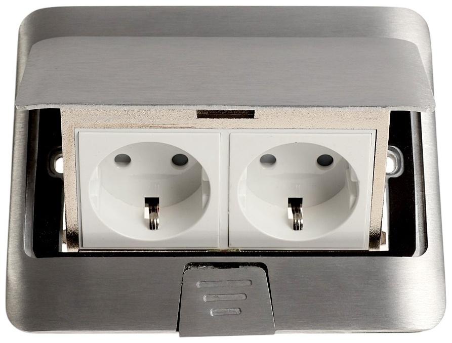 Розетка выдвижная, 16 А, двухместная